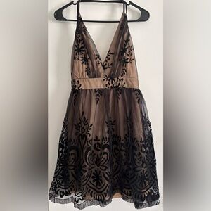 Elegant Black and Tan dress